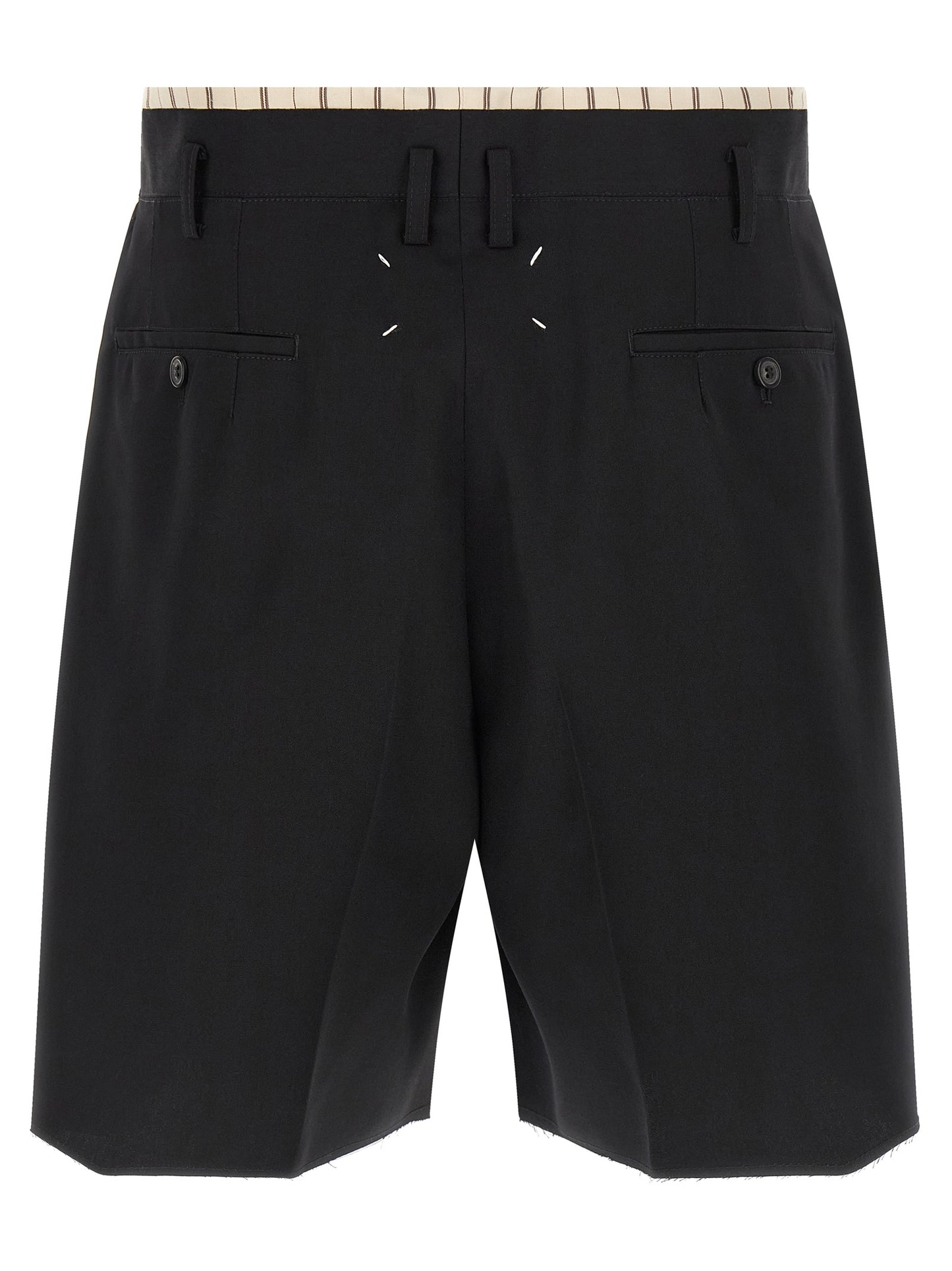 Black Wool Bermuda Shorts