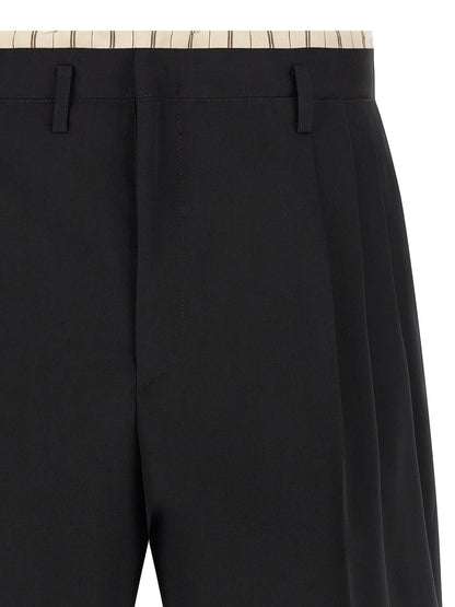 Black Wool Bermuda Shorts
