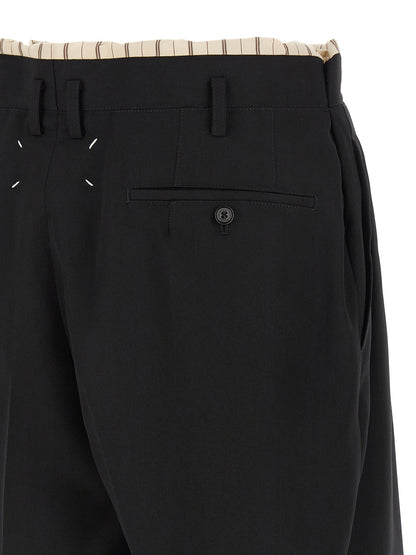 Black Wool Bermuda Shorts