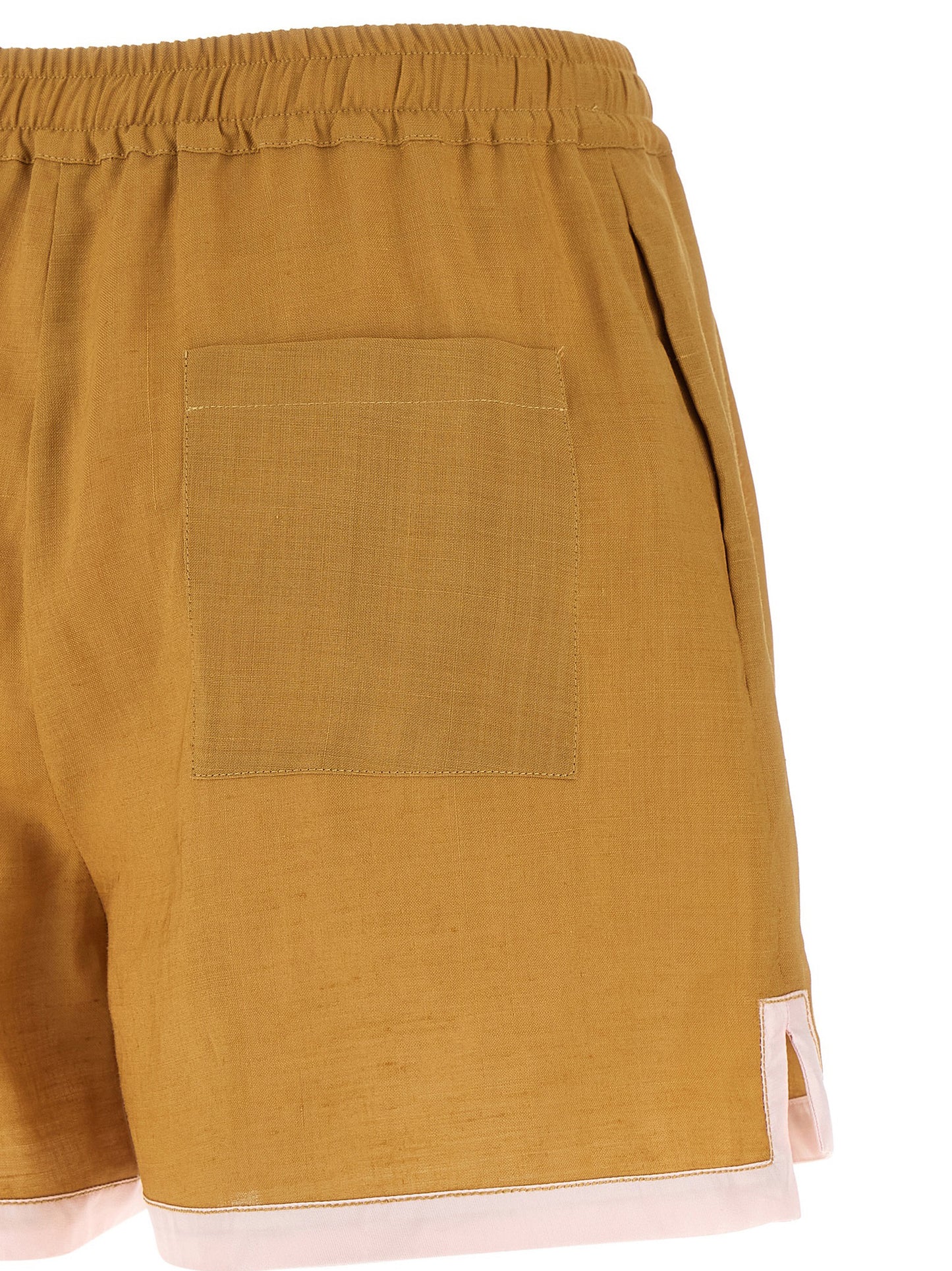 Bicolor Calfskin Bermuda Shorts