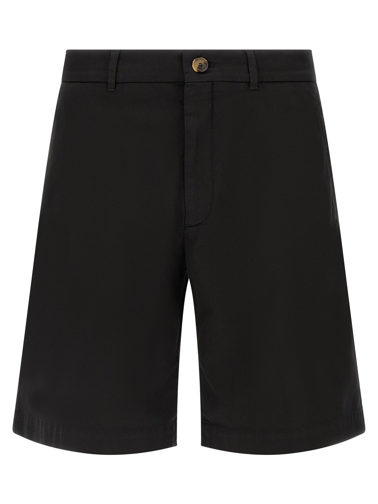 Black Cotton Bermuda Shorts