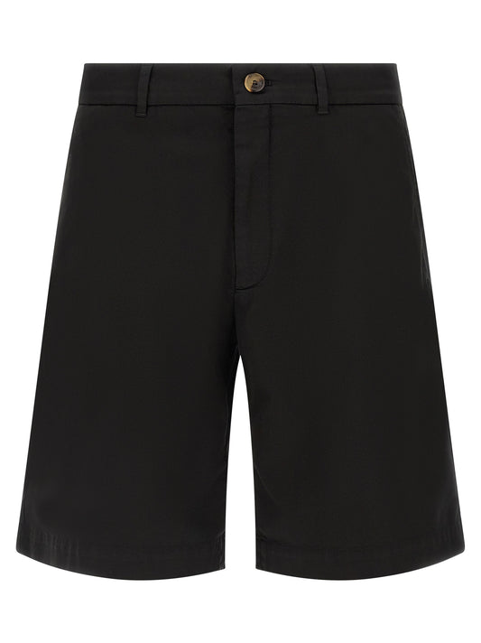 Black Cotton Bermuda Shorts