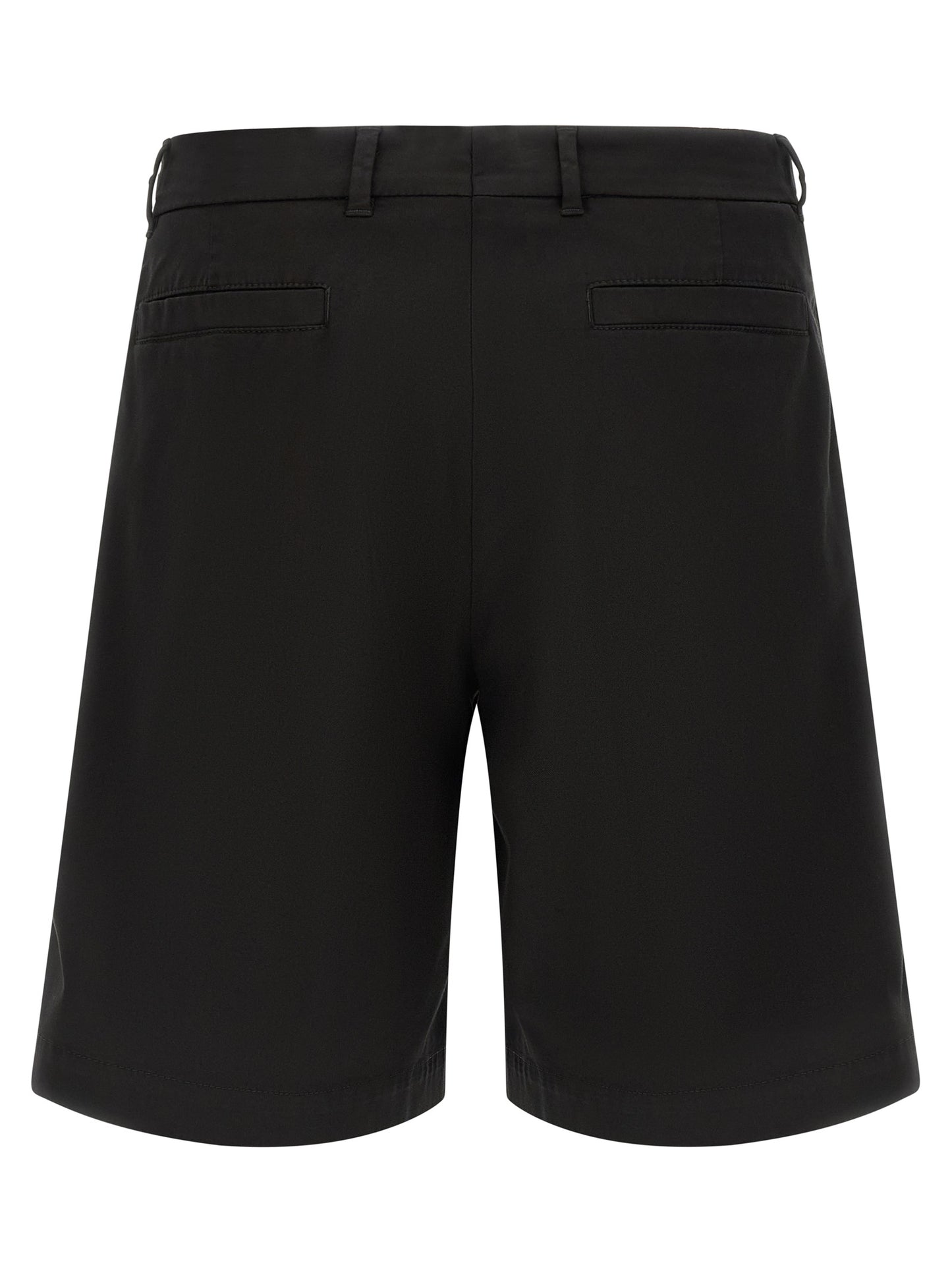 Black Cotton Bermuda Shorts