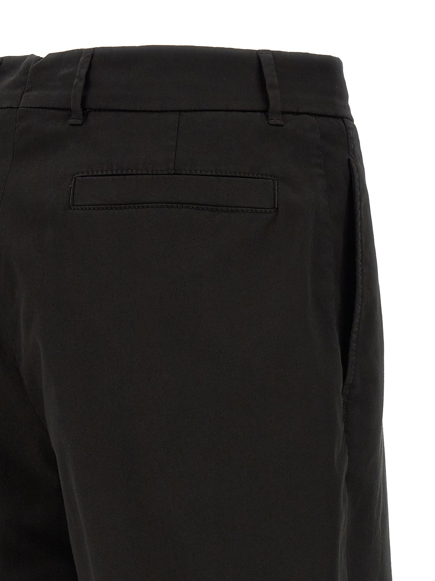 Black Cotton Bermuda Shorts