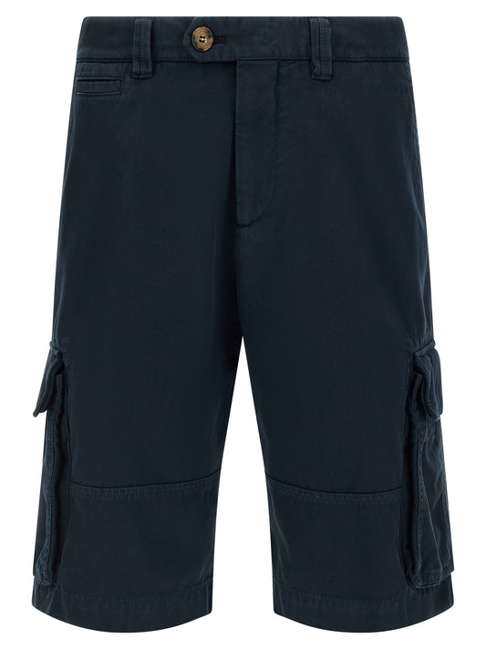 Blue Cotton Bermuda Shorts