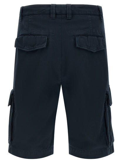 Blue Cotton Bermuda Shorts
