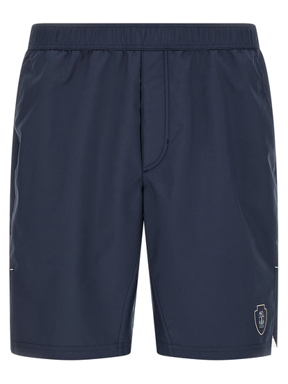 Blue Polyester Bermuda Shorts