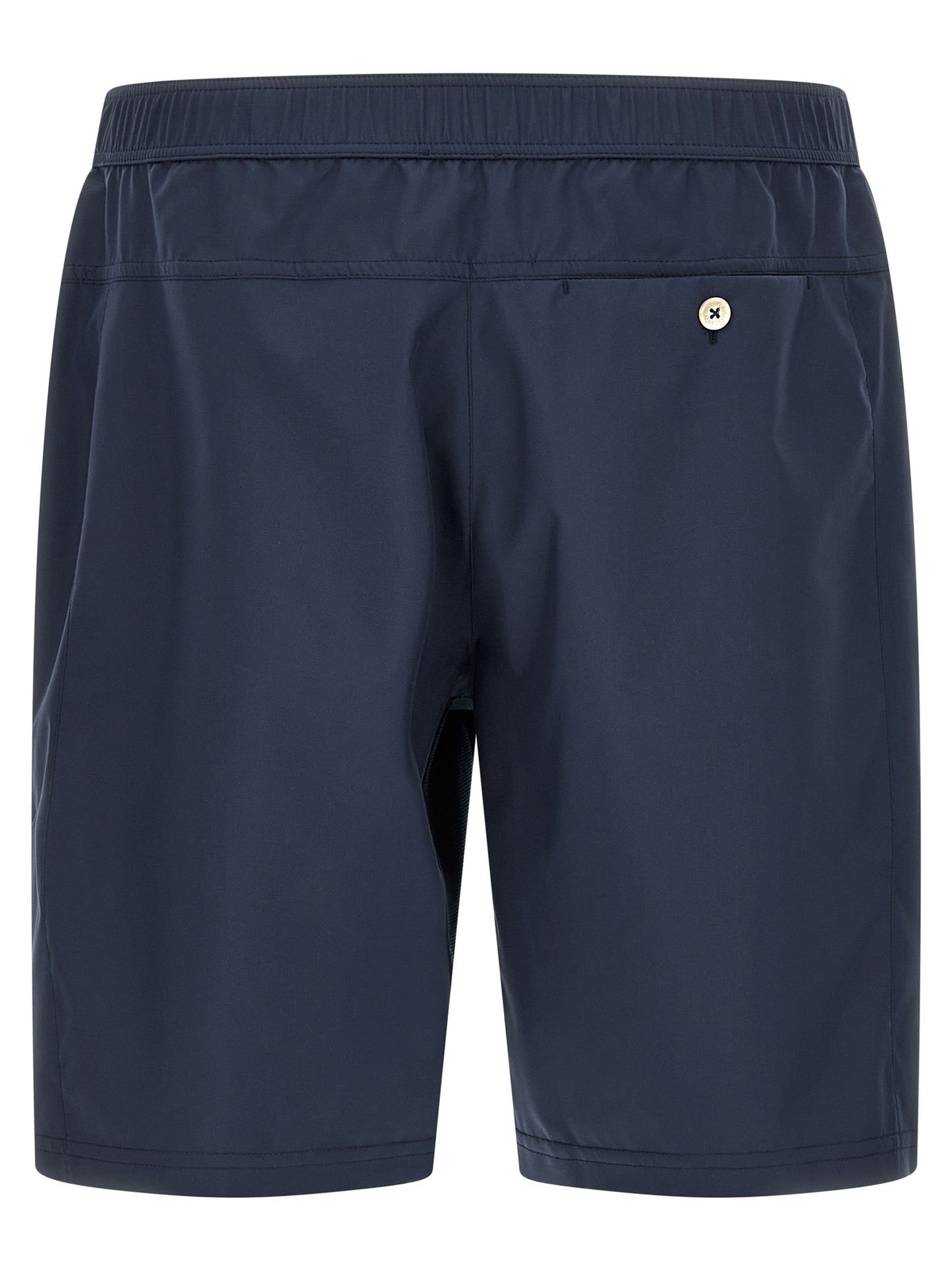 Blue Polyester Bermuda Shorts