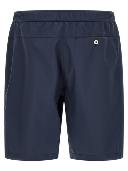 Blue Polyester Bermuda Shorts