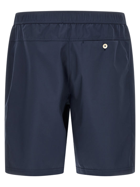 Blue Polyester Bermuda Shorts