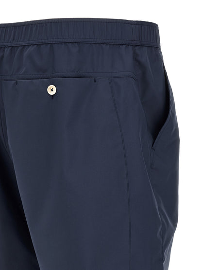 Blue Polyester Bermuda Shorts
