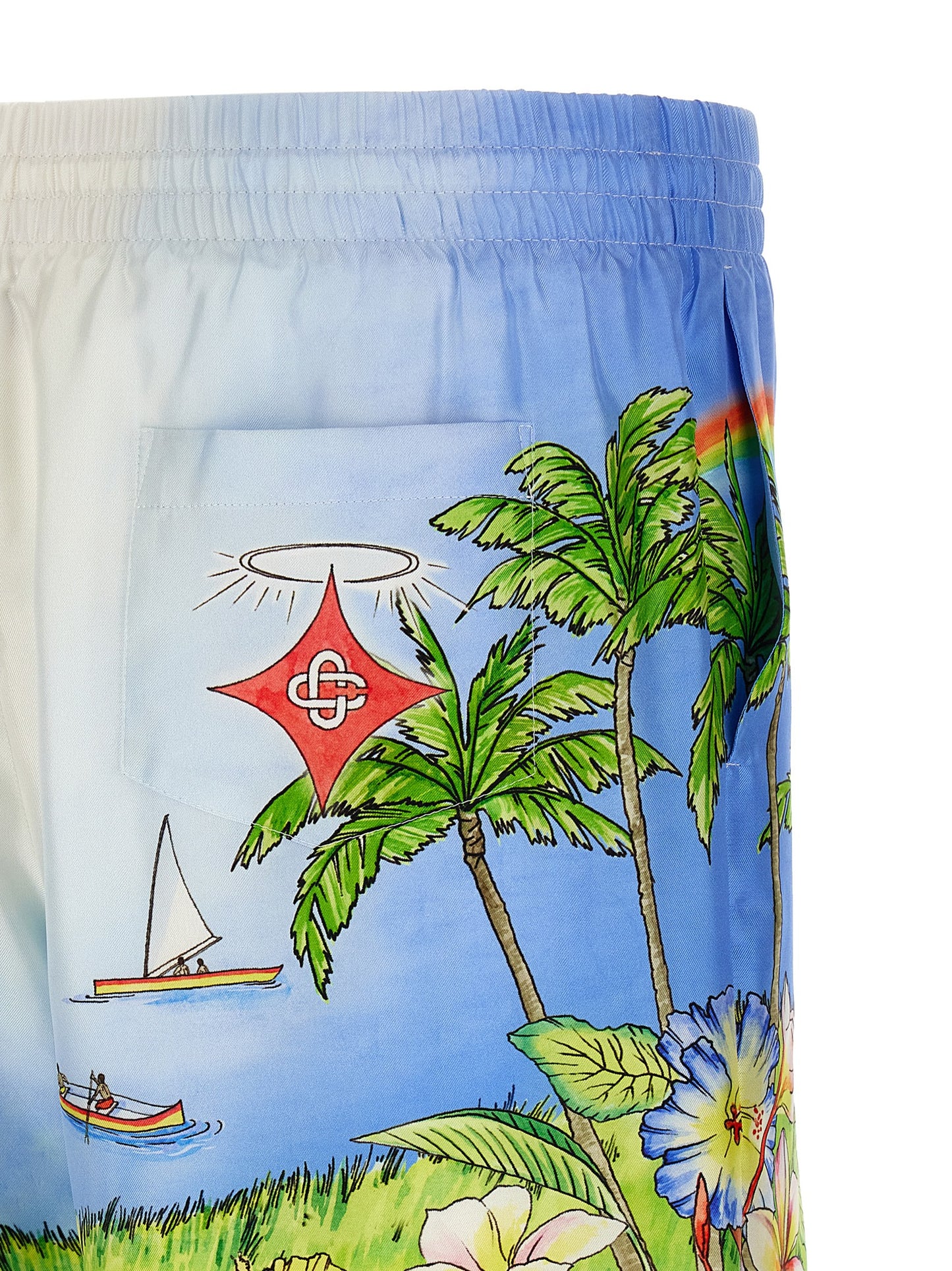 Multicolor Silk Bermuda Shorts