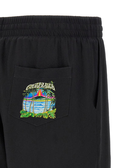 Black Silk Bermuda Shorts