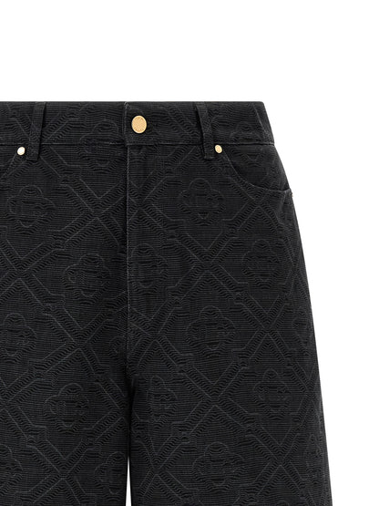 Black Cotton Bermuda Shorts