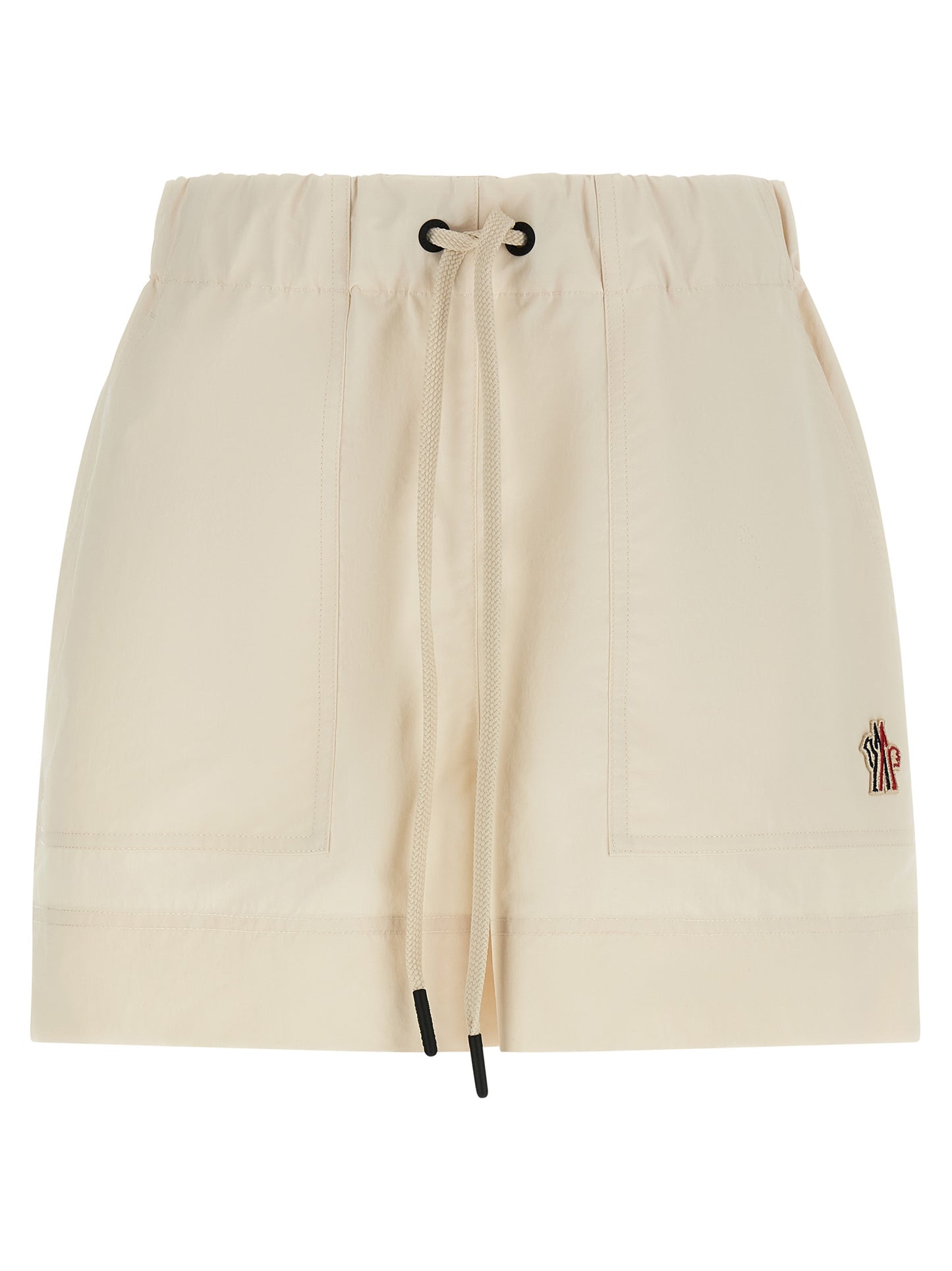 White Polyester Bermuda Shorts