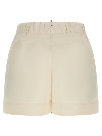 White Polyester Bermuda Shorts