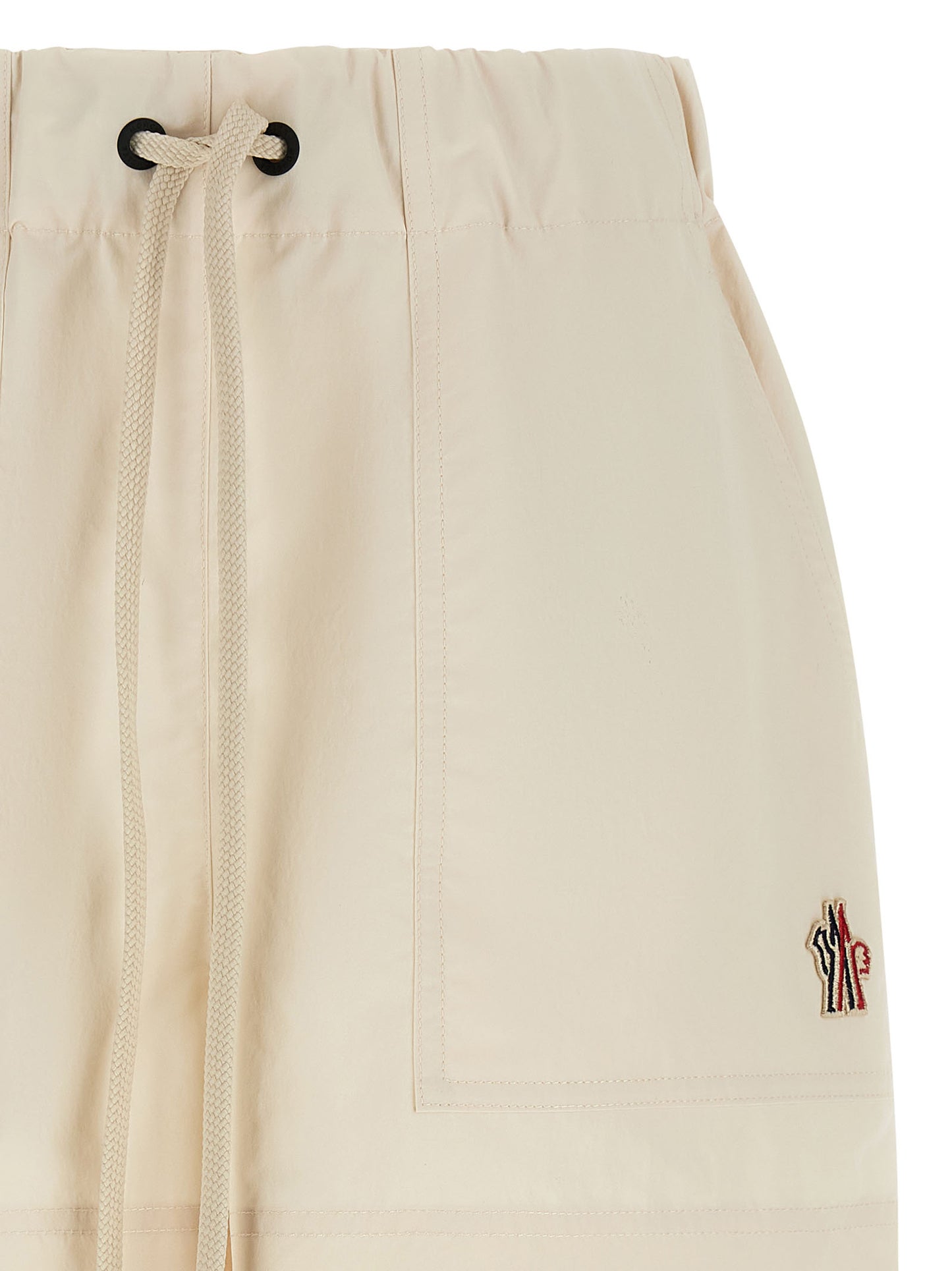 White Polyester Bermuda Shorts