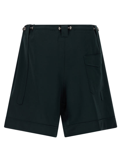 Bicolor Virgin Wool Bermuda Shorts