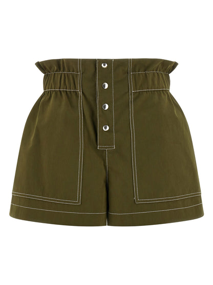 Bicolor Cotton Bermuda Shorts