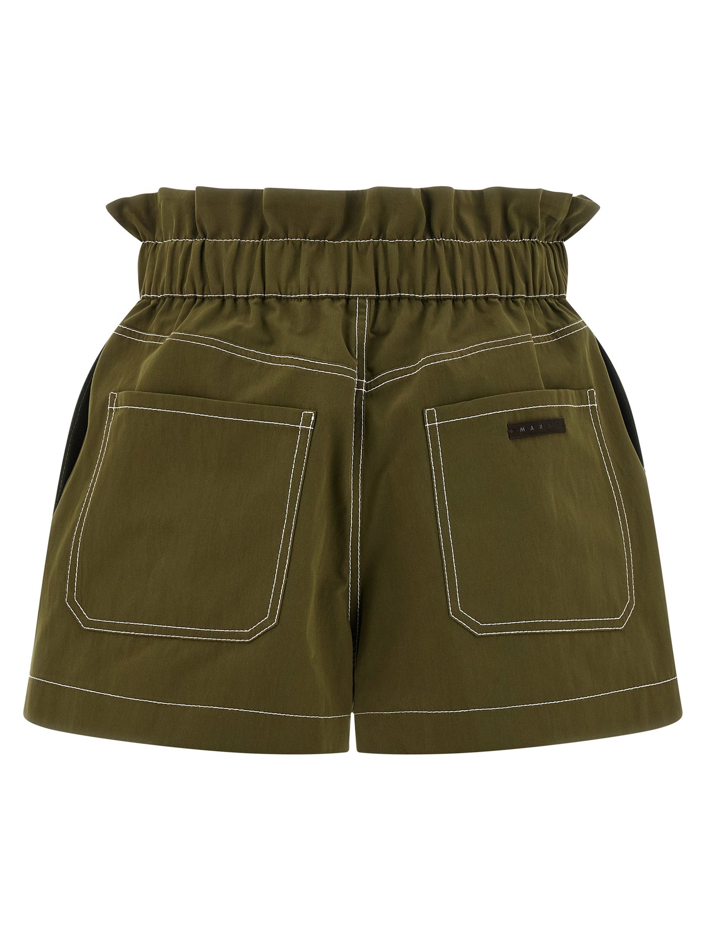 Bicolor Cotton Bermuda Shorts