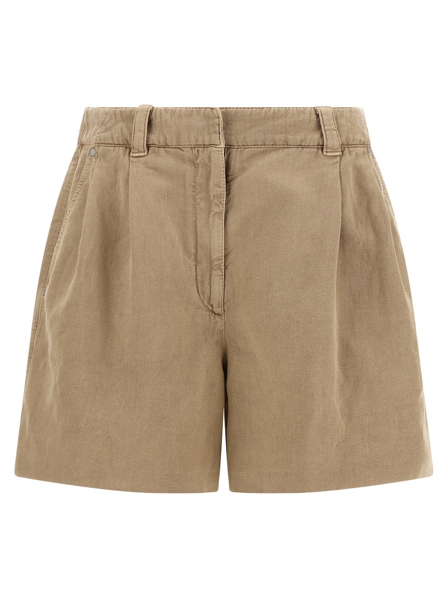 Beige Cotton Bermuda Shorts