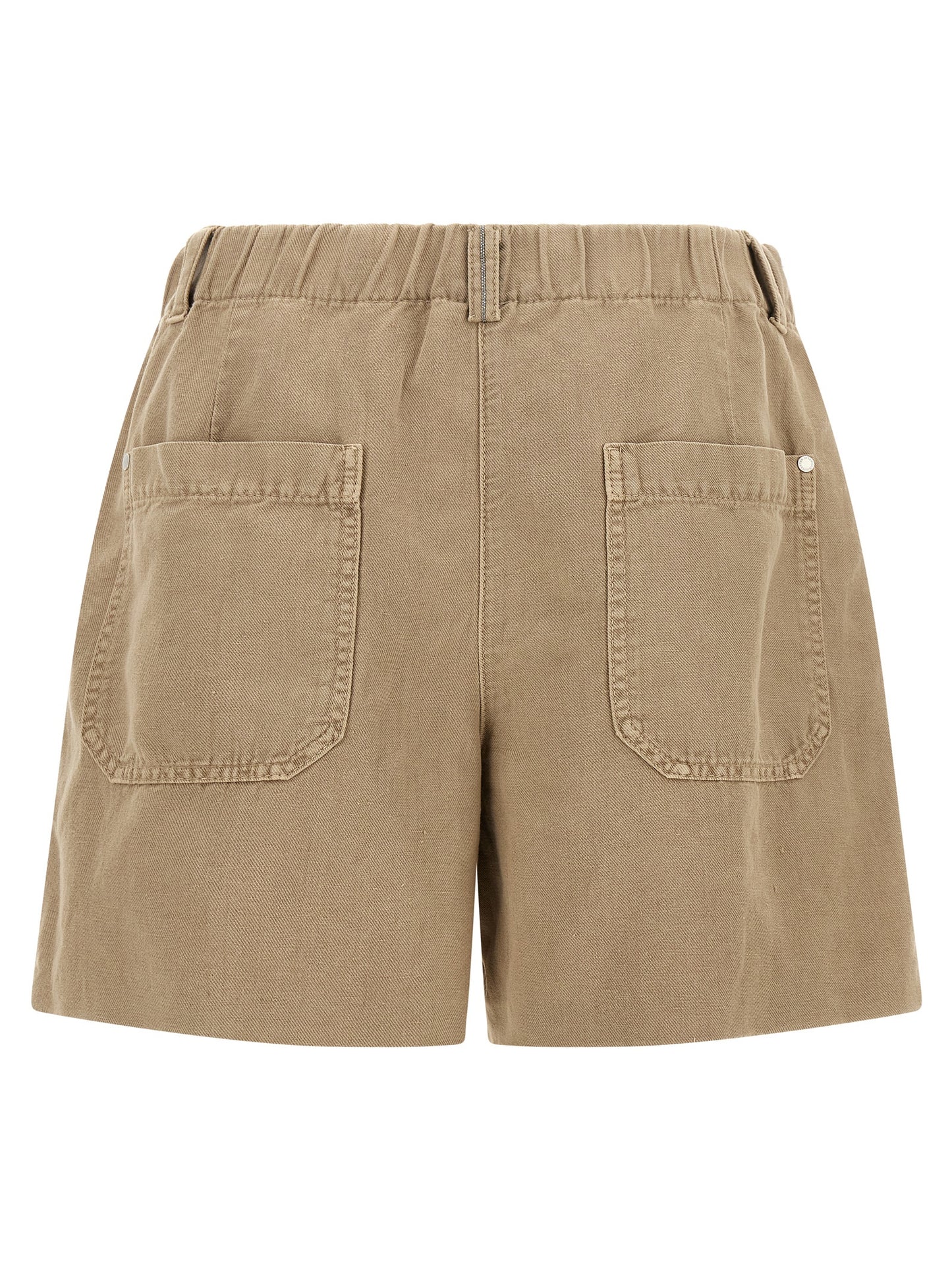 Beige Cotton Bermuda Shorts