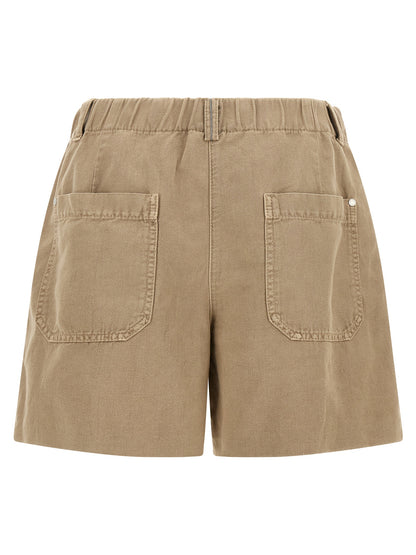 Beige Cotton Bermuda Shorts