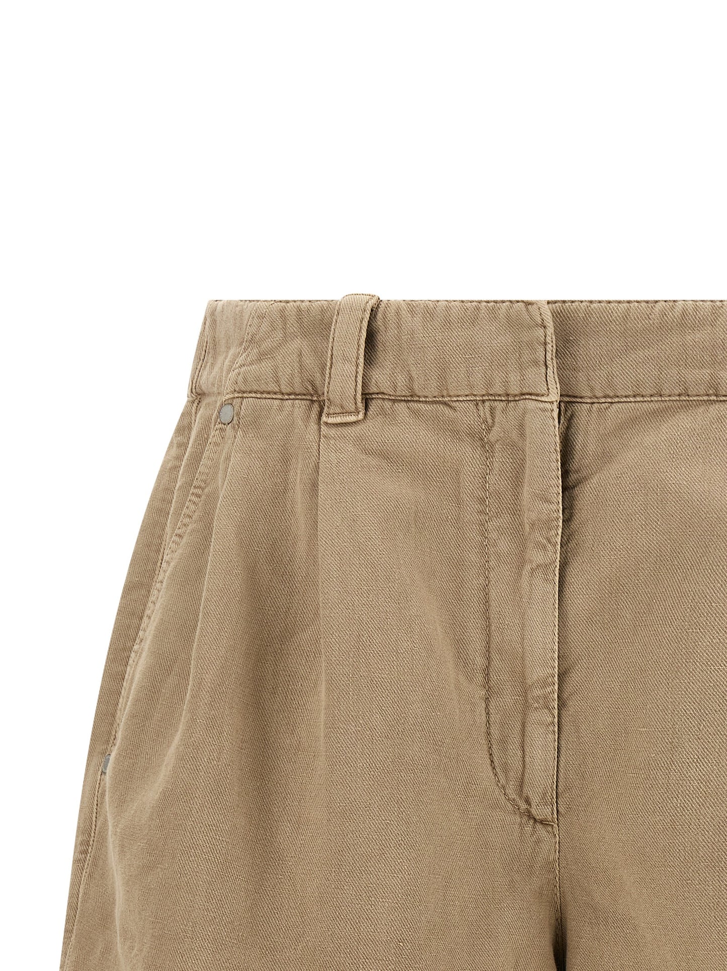 Beige Cotton Bermuda Shorts