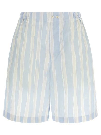 Blue Linen Bermuda Shorts