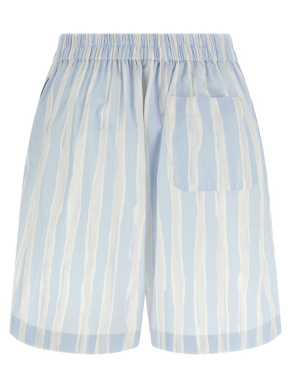 Blue Linen Bermuda Shorts