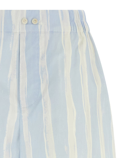 Blue Linen Bermuda Shorts