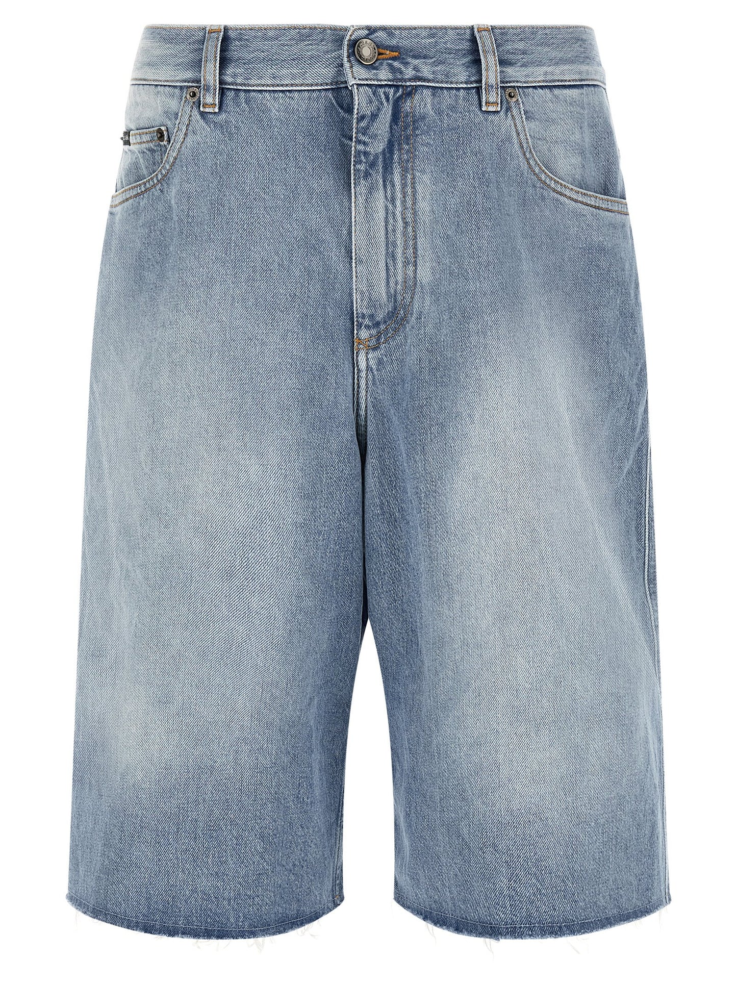Blue Cotton Bermuda Shorts