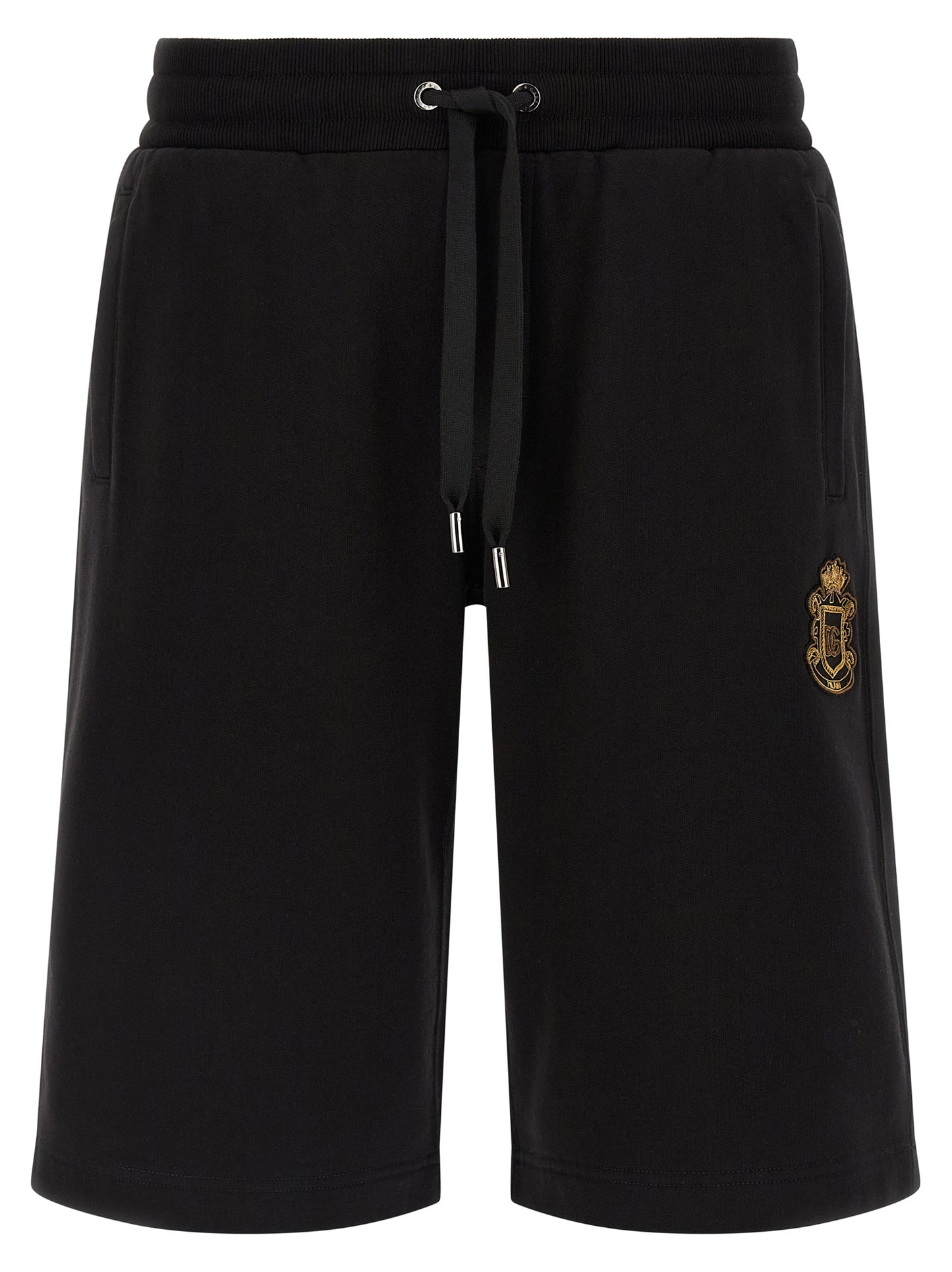 Black Cotton Bermuda Shorts