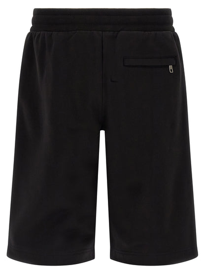 Black Cotton Bermuda Shorts