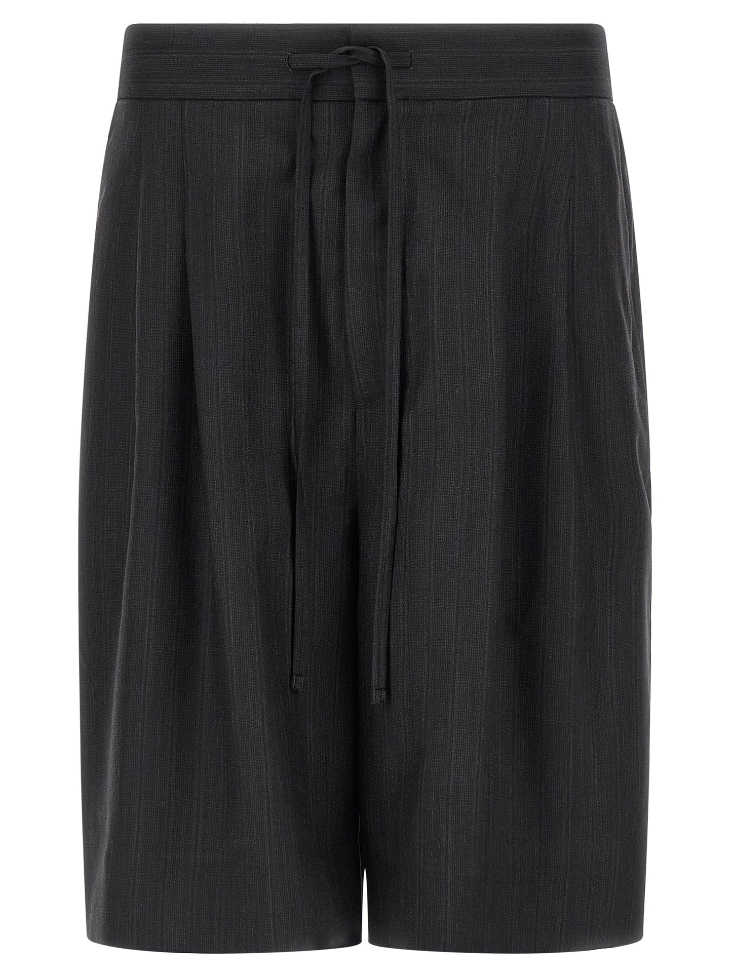 Black Virgin Wool Bermuda Shorts
