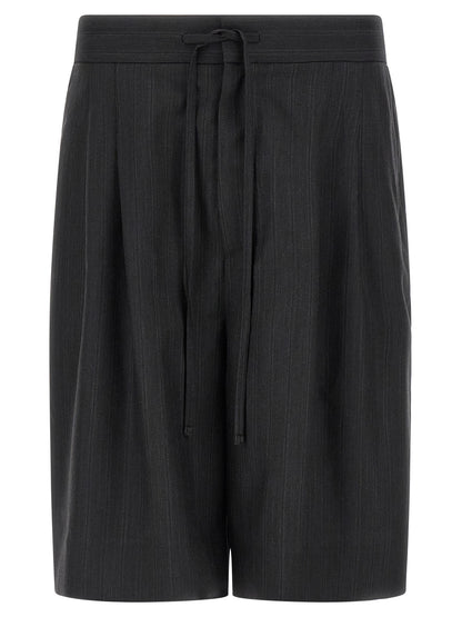 Black Virgin Wool Bermuda Shorts