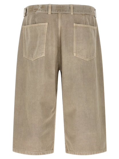 Gray Cotton Bermuda Shorts