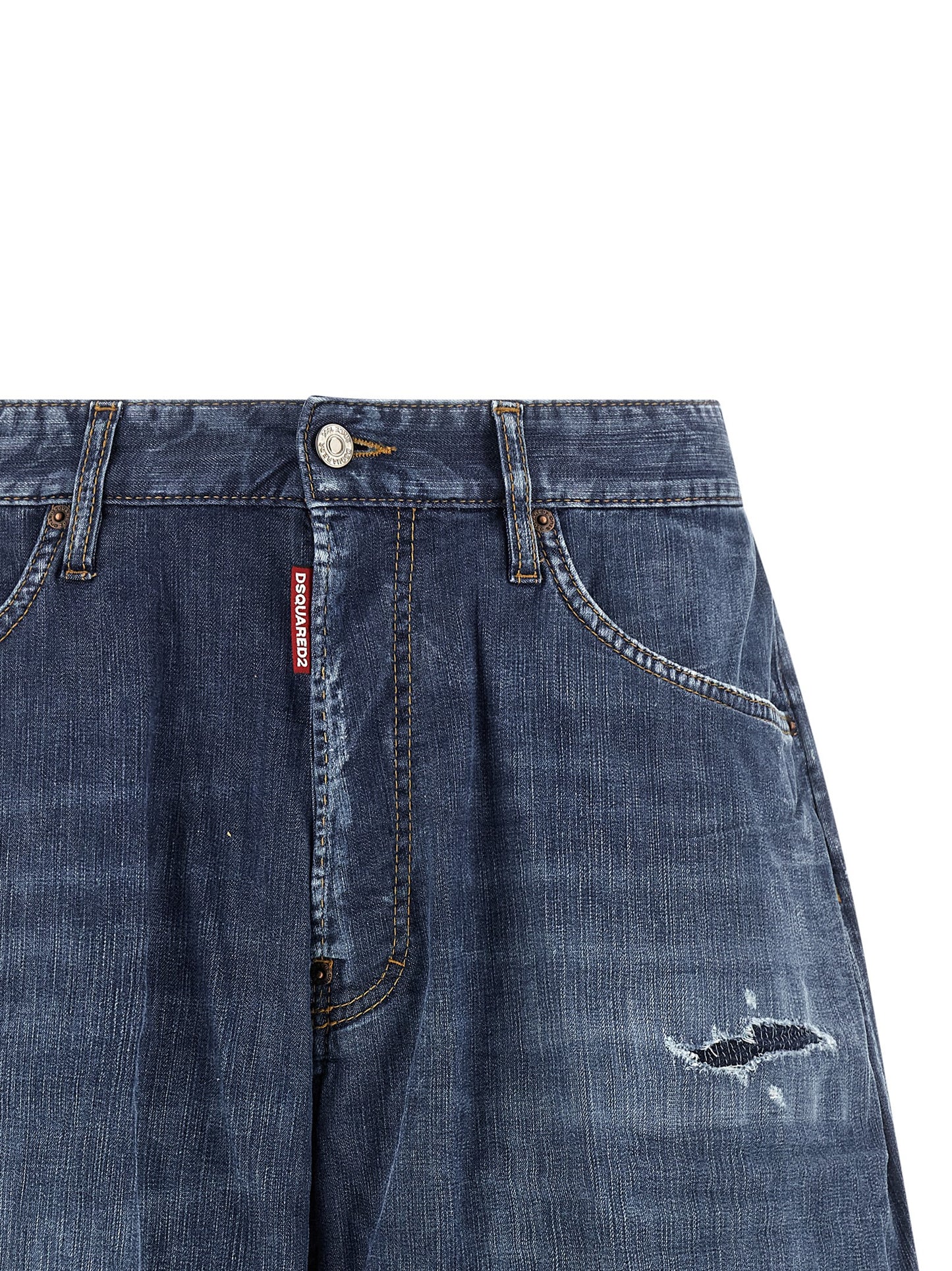 Blue Cotton Bermuda Shorts