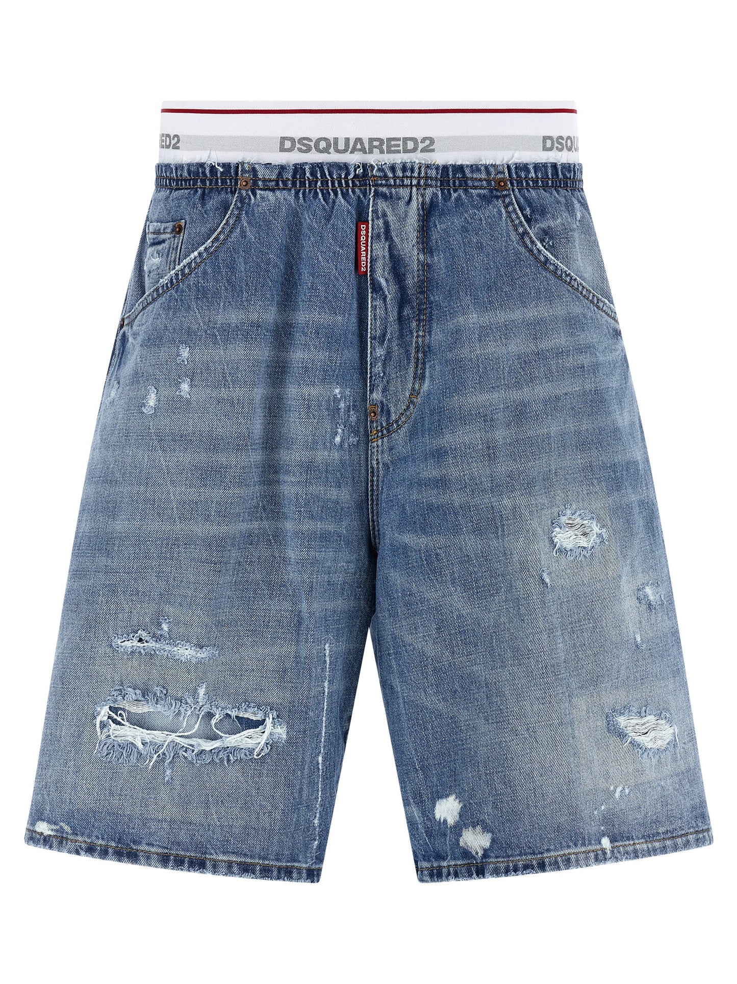 Blue Cotton Bermuda Shorts