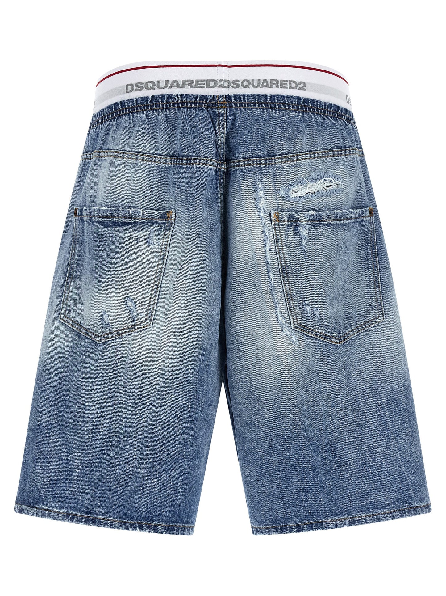 Blue Cotton Bermuda Shorts