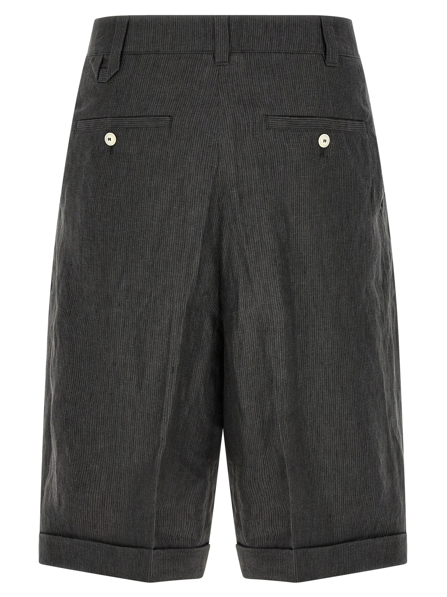 Gray Linen Bermuda Shorts