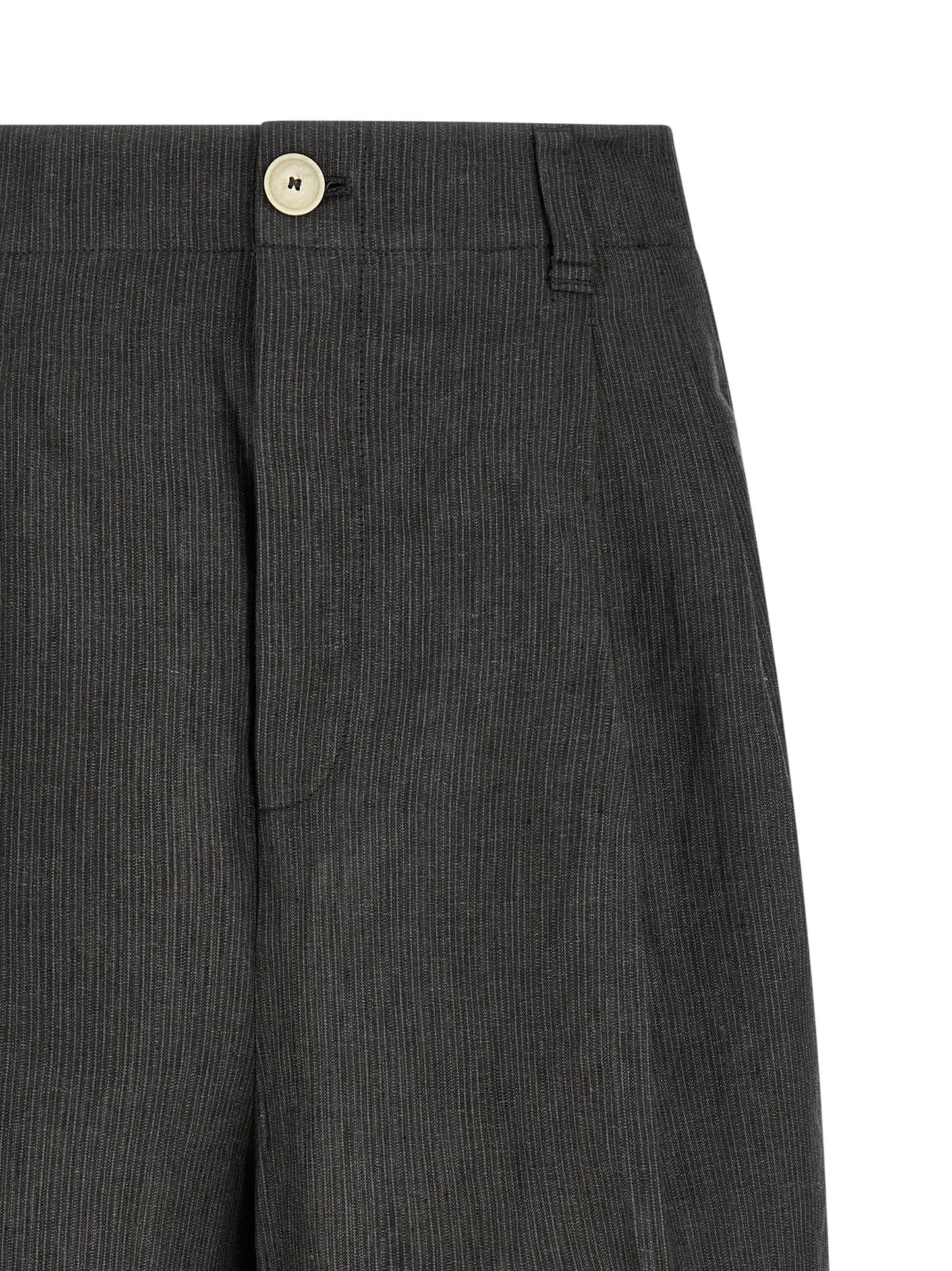 Gray Linen Bermuda Shorts