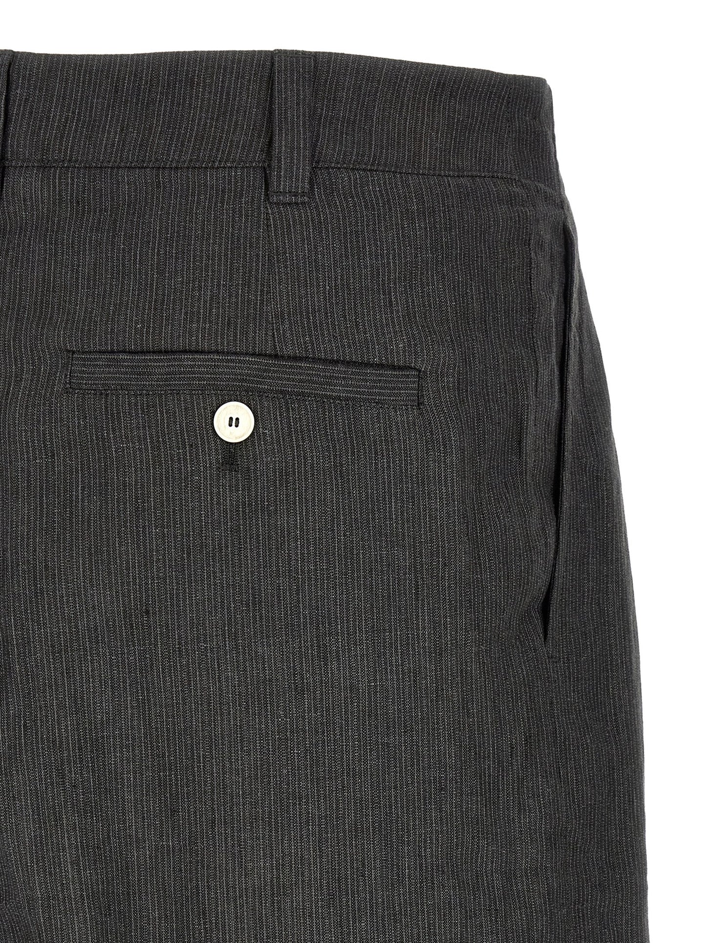 Gray Linen Bermuda Shorts