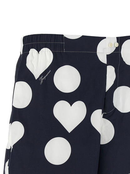 Blue Cotton Bermuda Shorts