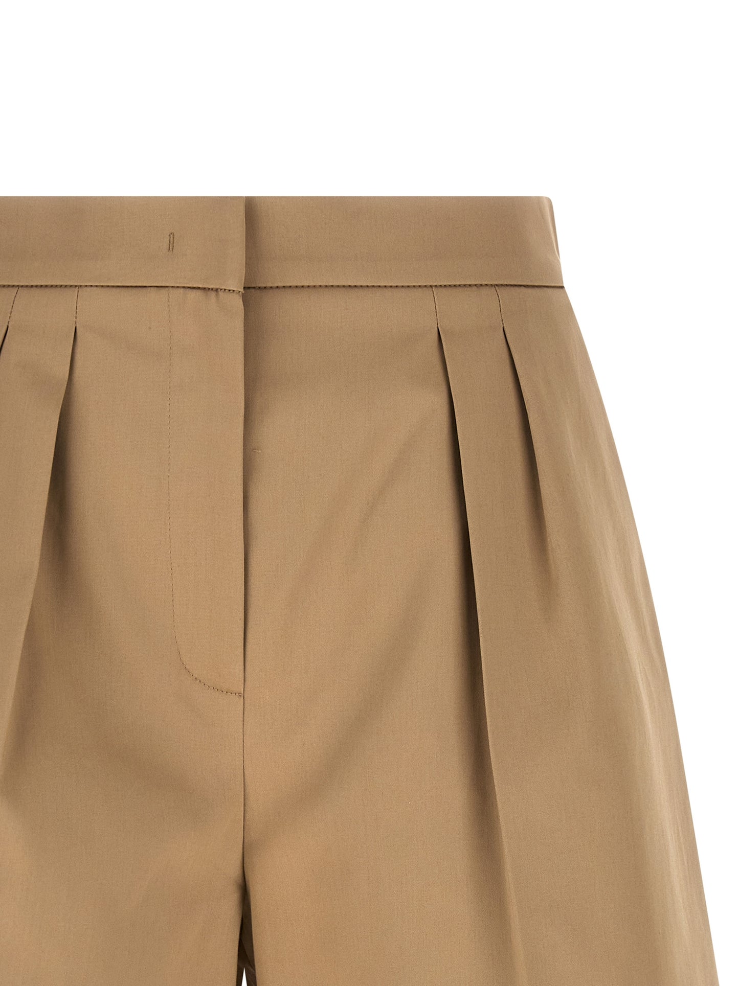 Beige Cotton Bermuda Shorts
