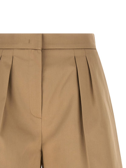 Beige Cotton Bermuda Shorts