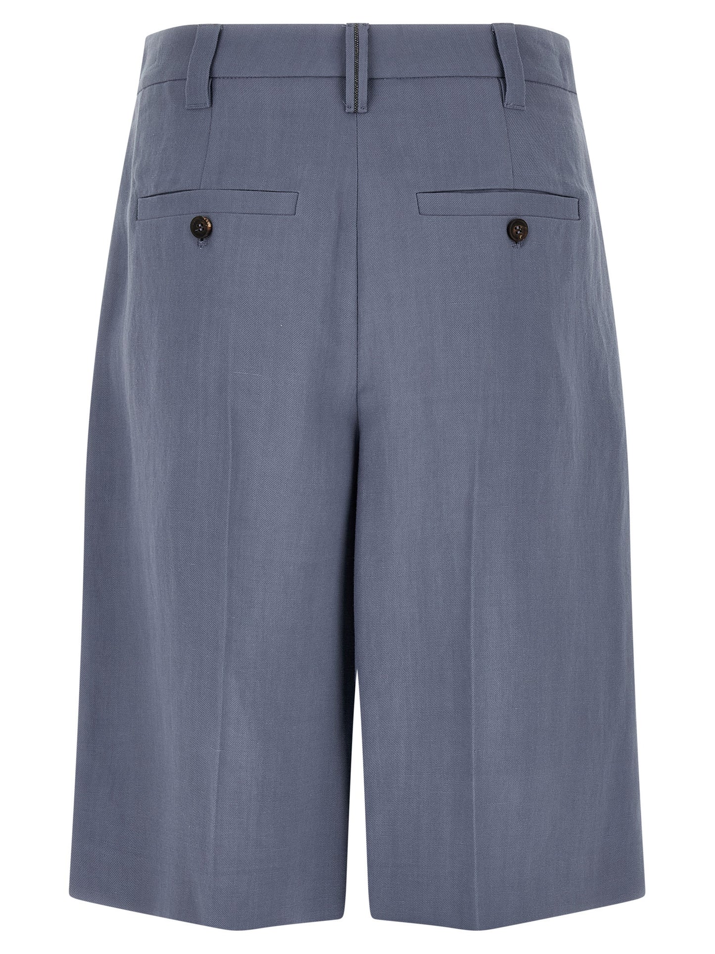 Blue Viscose Bermuda Shorts