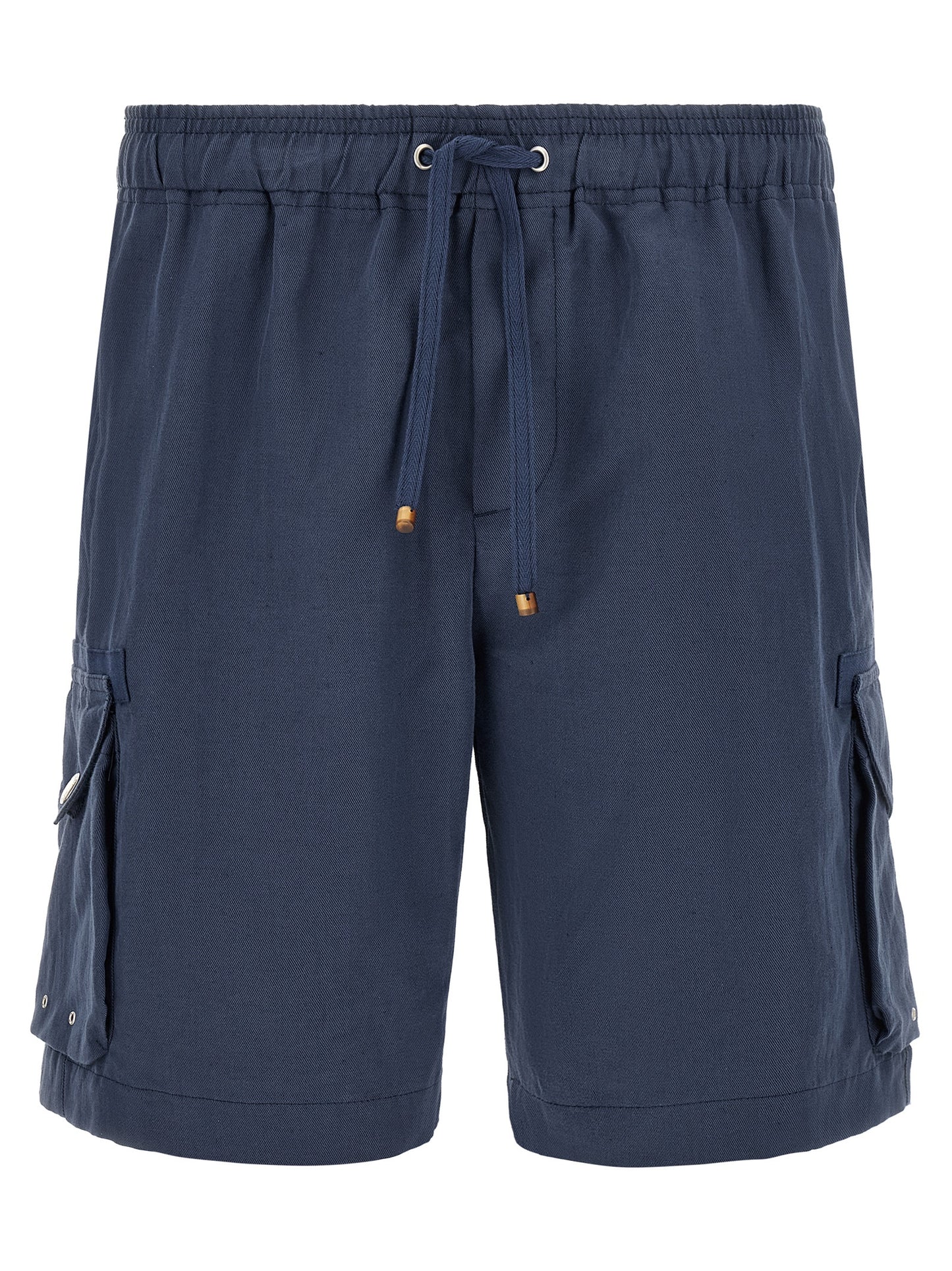 Blue Linen Bermuda Shorts