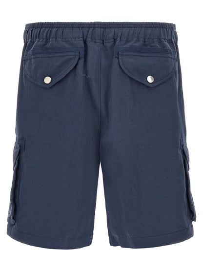 Blue Linen Bermuda Shorts