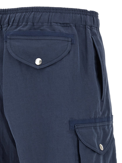 Blue Linen Bermuda Shorts